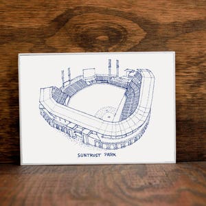 Truist Park - Atlanta Braves - Stipple Art Print - Stipple Drawing - Baseball Art - Atlanta Braves Art - Atlanta Braves Print