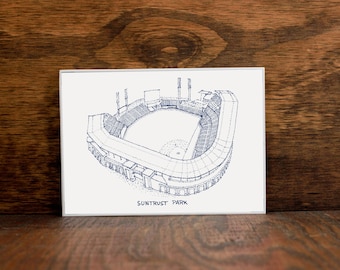 Truist Park - Atlanta Braves - Stipple Art Print - Stipple Drawing - Baseball Art - Atlanta Braves Art - Atlanta Braves Print