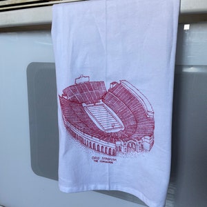 The Shoe - Ohio State Buckeyes - Stipple Print - Tea Towel - Flour Sack