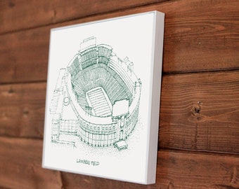 Lambeau Field - Green Bay Packers - Stipple Drawing - Football Art - Green Bay Packers Art - Green Bay Packers Print