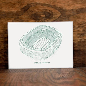 MetLife Stadium - New York Jets - Stipple Art Print - Football Art - New York Jets Art - Jets Print