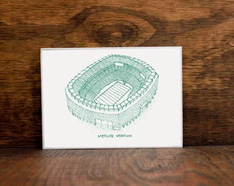 MetLife Stadium - New York Jets - Stipple Art Print - Football Art - New York Jets Art - Jets Print