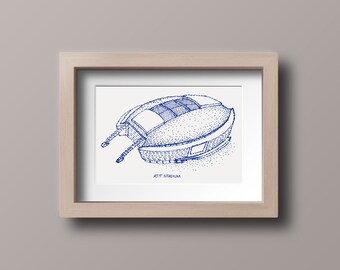 AT&T Stadium - Dallas - Stipple Drawing - Football Art - Dallas Art - Dallas Print