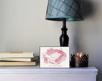 Stade Vaught Hemingway - Rebels - Impression d'art en pointillés - Illustration de football -