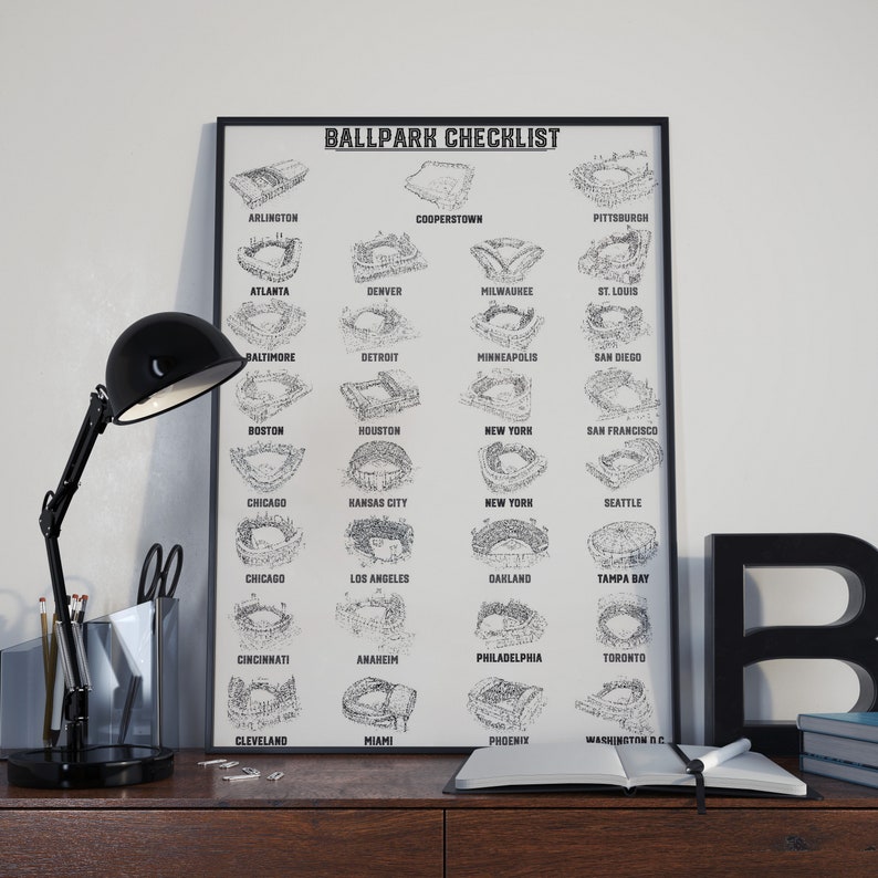 Baseball Stadium Checklist Poster image 1