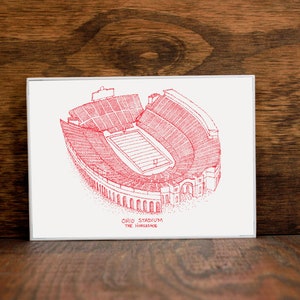 Ohio Stadium - Ohio State Buckeyes - Stipple Art Print - Stipple Drawing - College Football Art - Ohio State Buckeyes Art - Ohio State