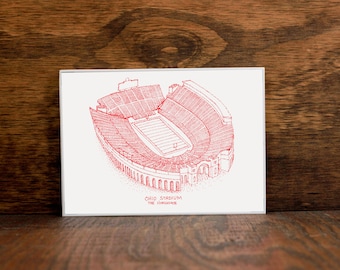 Ohio Stadium - Ohio State Buckeyes - Stipple Art Print - Stipple Drawing - College Football Art - Ohio State Buckeyes Art - Ohio State