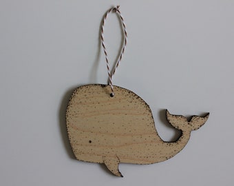 Whale - Stipple Drawing Ornament - Christmas