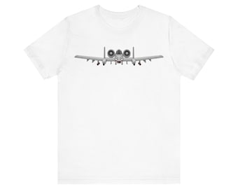 A-10 Shirt | Unisex Aviation Tee | Pilot shirt | Warthog Shirt Front-View |  A10 Thunderbolt Tshirt | A-10 Warthog Gift | Jet Shirt