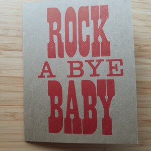 Rock a bye baby Letterpress baby shower card image 2