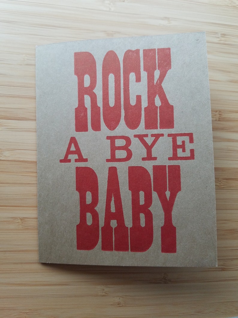 Rock a bye baby Letterpress baby shower card image 2