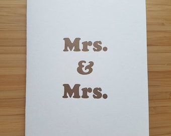 Mrs. & Mrs.: letterpress wedding and engagement card - Cooper Black