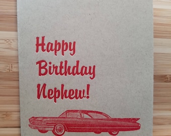 Happy Birthday Nephew! Letterpress Card