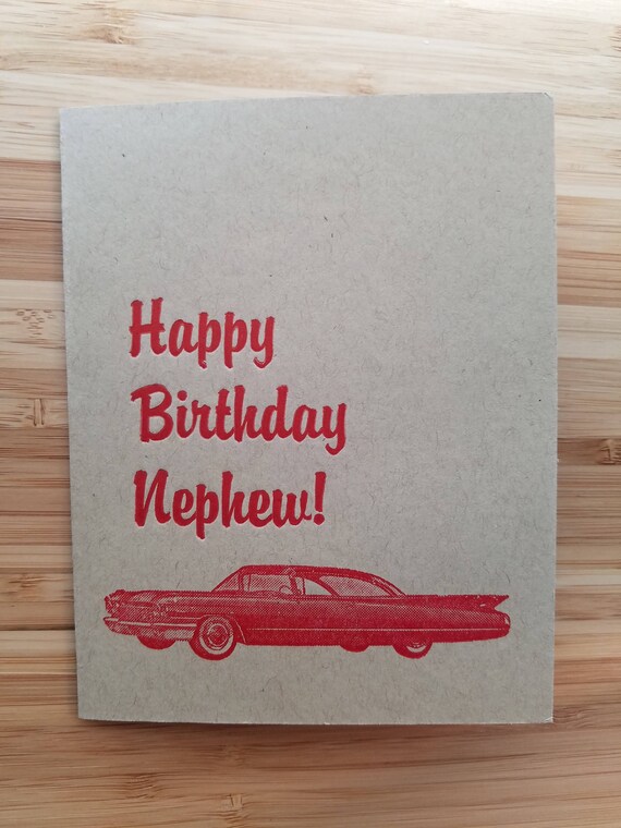 Neveu Joyeux Anniversaire Carte Letterpress Etsy Canada