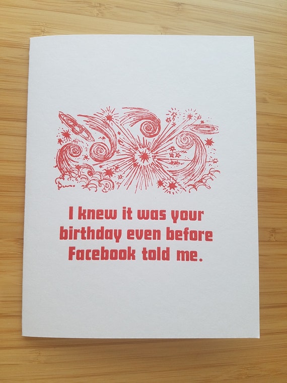 Letterpress Birthday Card I knew it was your birthday even | Etsy
