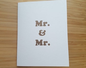 Mr. & Mr.: letterpress wedding and engagement card - Cooper Black