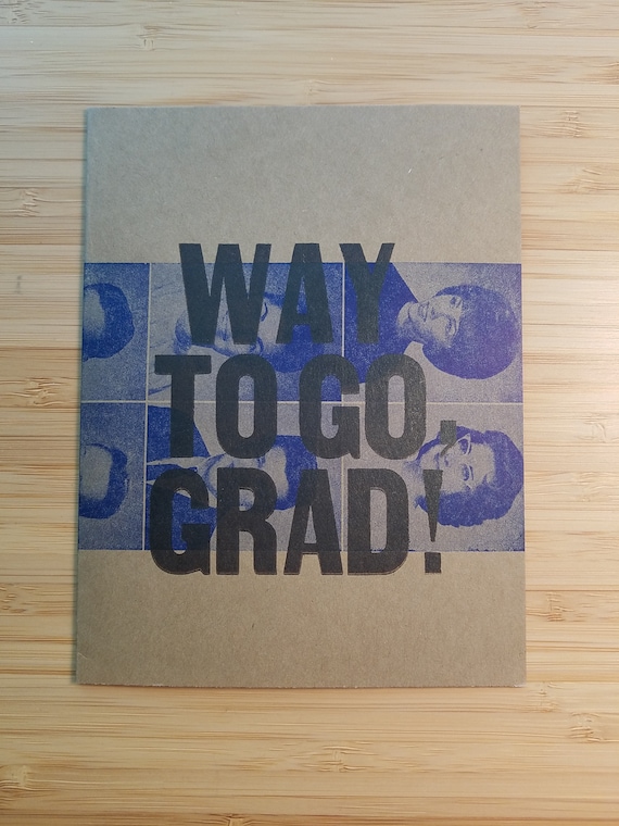 Letterpress Graduation card Way to go Grad!