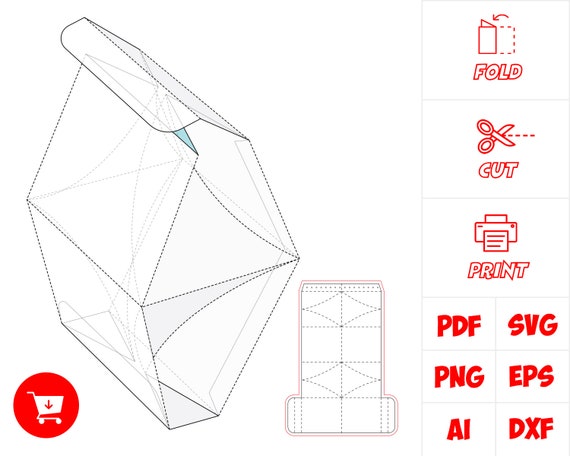 Gift Box Template Svg Box Template Cut Files Svg Files Dxf Etsy