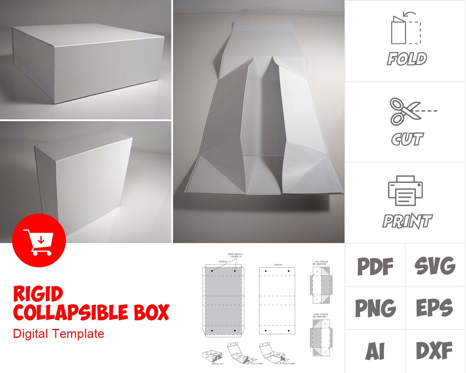 RIGID COLLAPSIBLE BOX Template svg png dxf eps ai pdf for Etsy RIGID COLLAPSIBLE BOX Template svg png dxf eps ai pdf for Etsy
