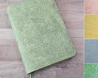 Custom Bible Cover: Handmade Faux Leather Floral Western Fabric Book Cover