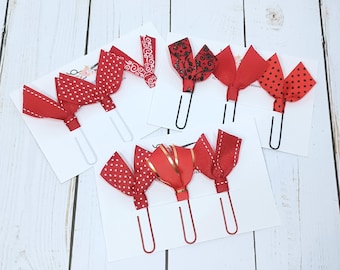 Paperclip Bookmarks: Red Ribbon Page Marker Journal Planner
