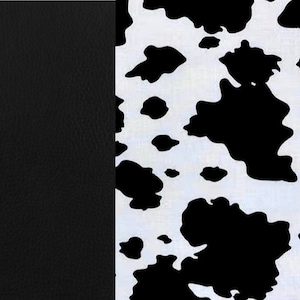 Custom Bible Cover: Handmade Western Black and White Cow Print Fabric Book Cover