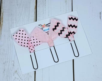 Ribbon Paperclip Bookmarks: Pink Journal Planner Page Marker