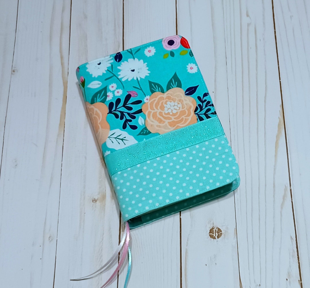 Custom Bible Cover, Handmade Book Binder Journal Planner Case, Aqua ...
