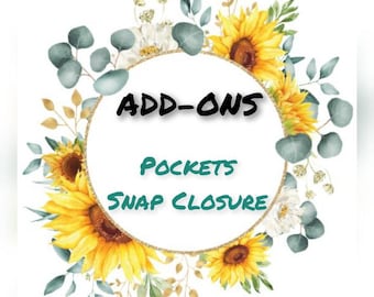 ADD-ONS for Bible Cover - Pockets | Snap Closure