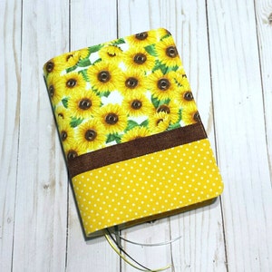 Custom Bible Cover: Handmade Sunflower Yellow Fabric Book Sleeve