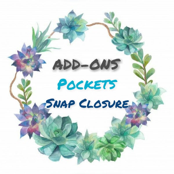 ADD-ONS for Bible Cover - Pockets | Snap Closure