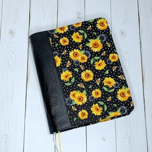 Custom Bible Cover: Handmade Sunflower Fabric Book Sleeve