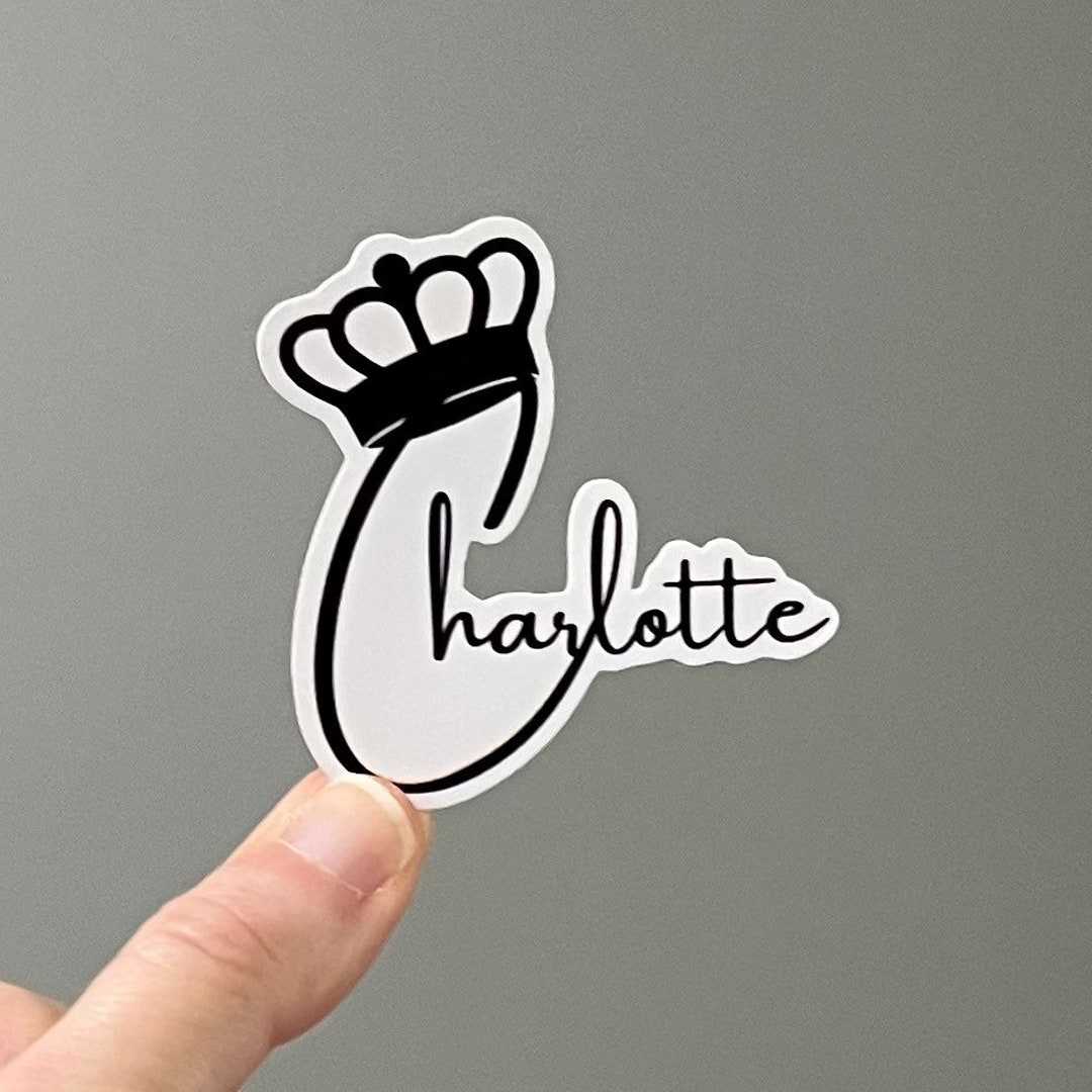 Charlotte, North Carolina, Queen City, Crown Decorative Vinyl Sticker