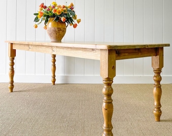 An English Country Pine 7ft Dining Farmhouse Table