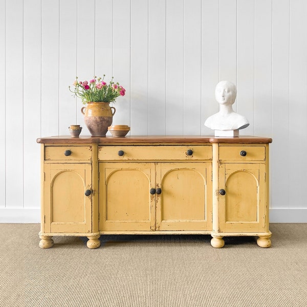 An Antique English Pine Painted Sideboard c1890