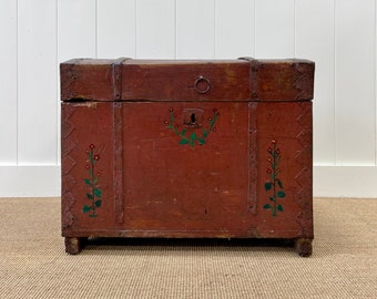 An Antique Swedish Pine Painted Blanket Box c1790