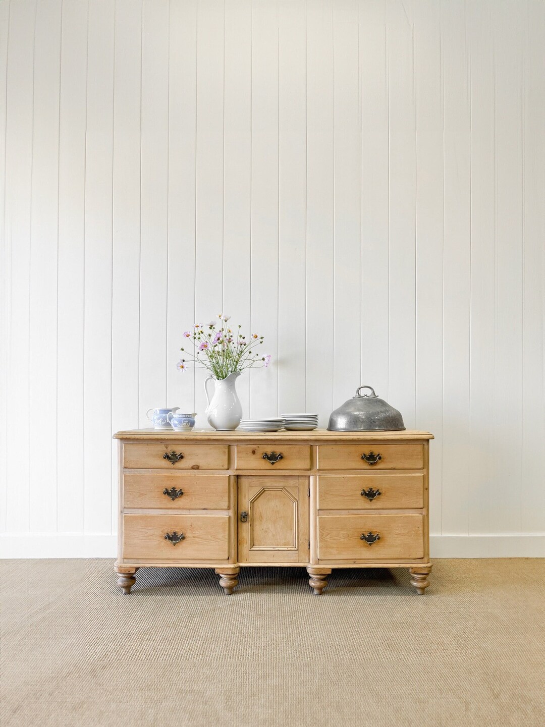 An Antique English Pine Sideboard C1890 Etsy