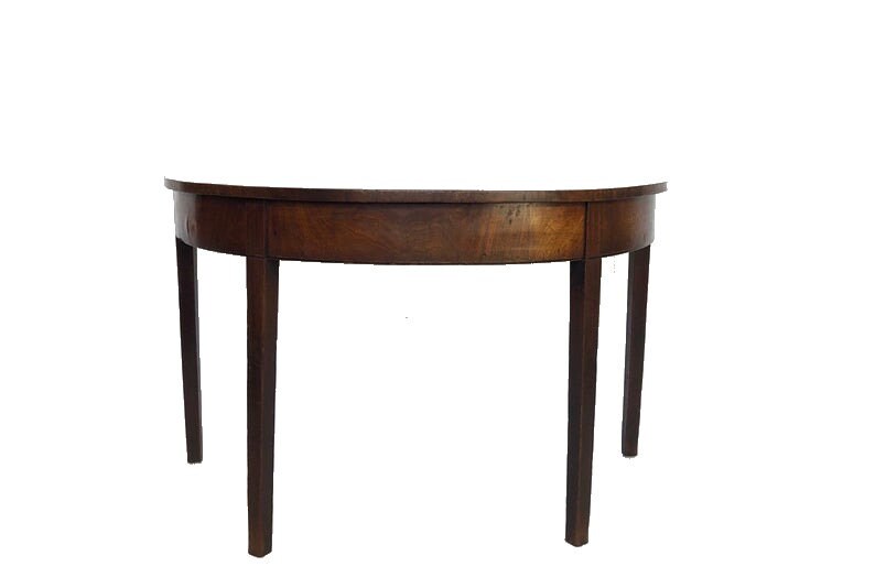 Antique English Georgian Mahogany Demi Lune Side Table C1800
