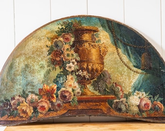An Urn and Floral Painting on Board c1900