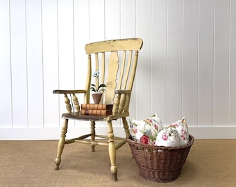 A Victorian Slat Back English Windsor Farmhouse Armchair