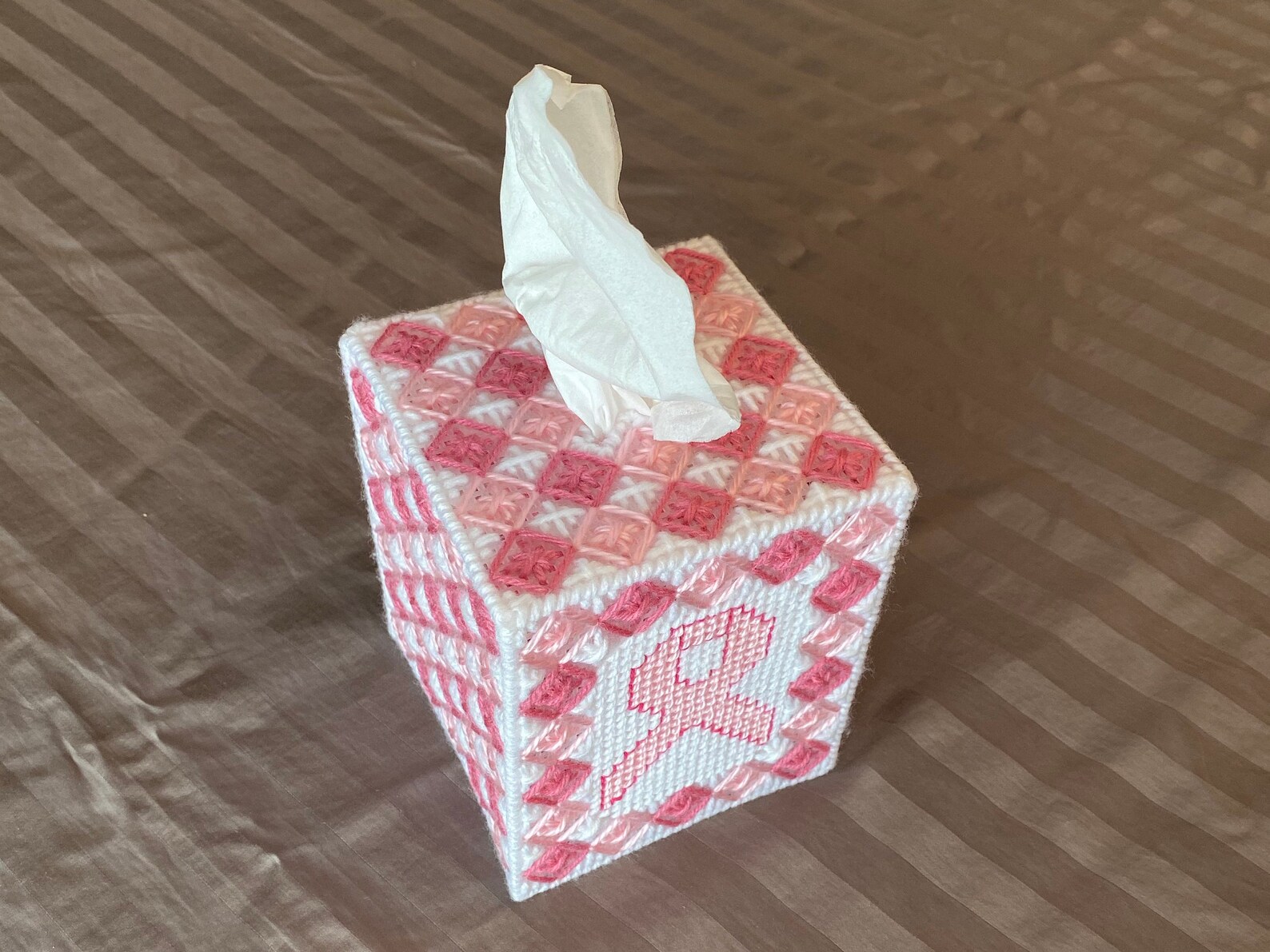 Pink Ribbon Tissue Handmade Pink Ribbon Tissue Box Cover | Breast Cancer Awareness - Etsy
