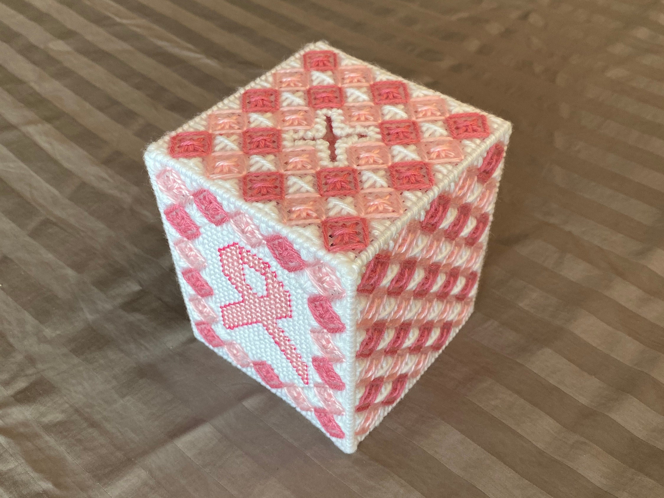 Pink Ribbon Tissue Handmade Pink Ribbon Tissue Box Cover | Breast Cancer Awareness - Etsy