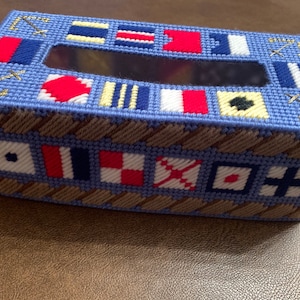 Handmade Marine Flags tissue cover box/