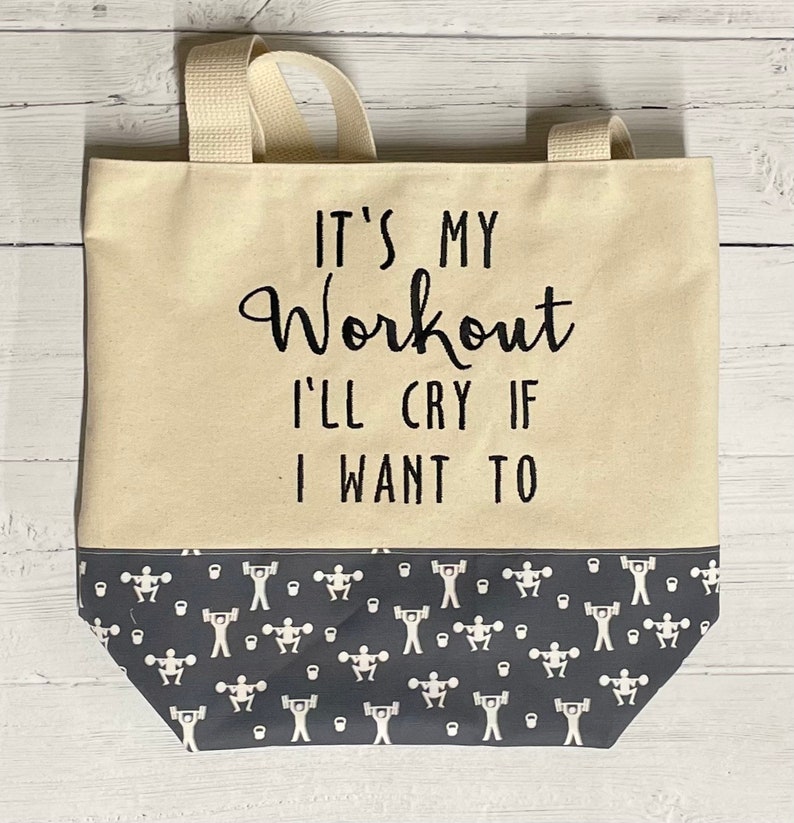 Its My Workout Tote, Reusable Grocery Bag, Gym Bag Etsy