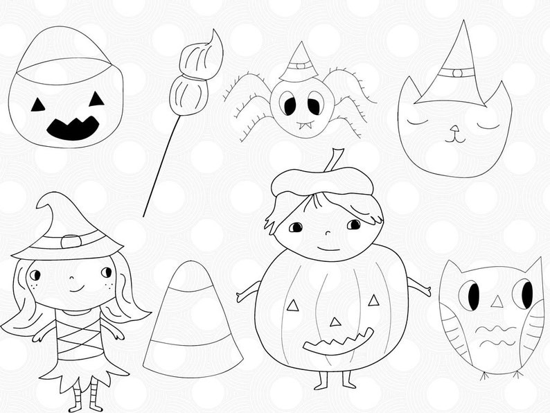 Halloween Clipart Halloween planner clipart Witch Clipart cute owl clipart