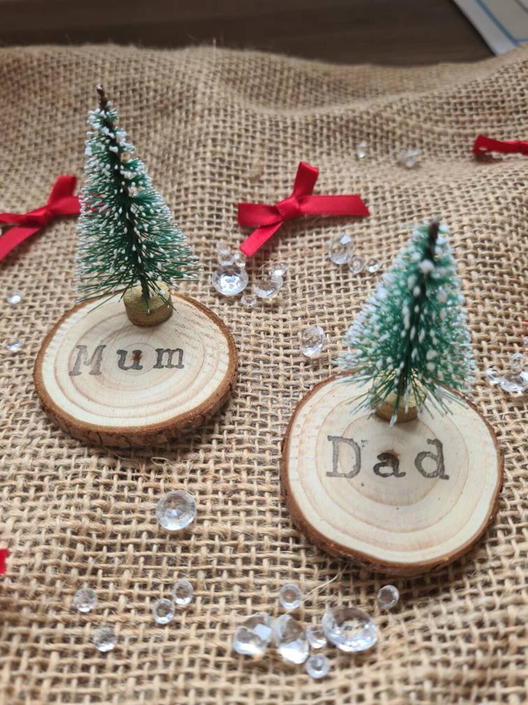 Personalised Christmas Tree Table Name Places Wooden Xmas Etsy UK