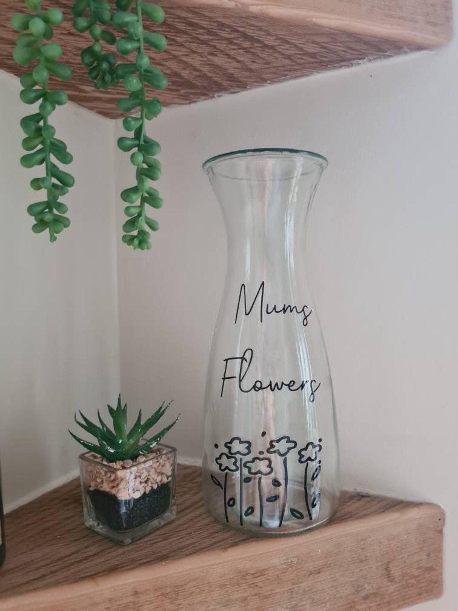 Personalised Glass Flower Vase Birthday Mum Nana Nanna Etsy