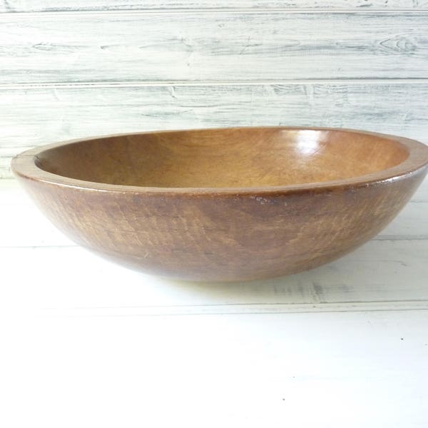 Antique French wooden bowl, dough bowl, fruit bowl