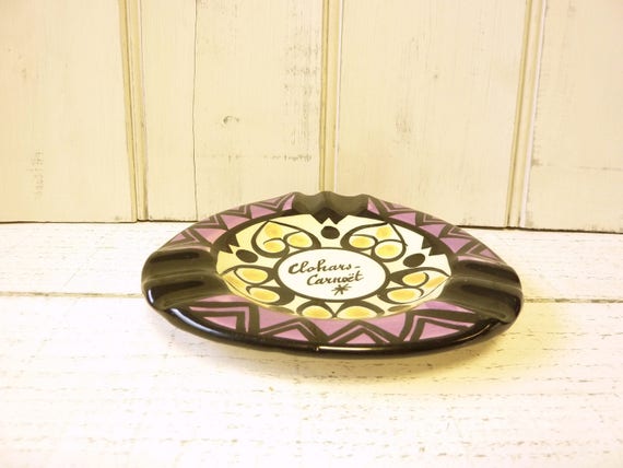 Vintage French St Rapha\u00ebl Ashtray Amber Glass Round Shaped Advertising Made In France Trinket Dish Bar Bistro Brasserie ap\u00e9ritif Smoker Gift