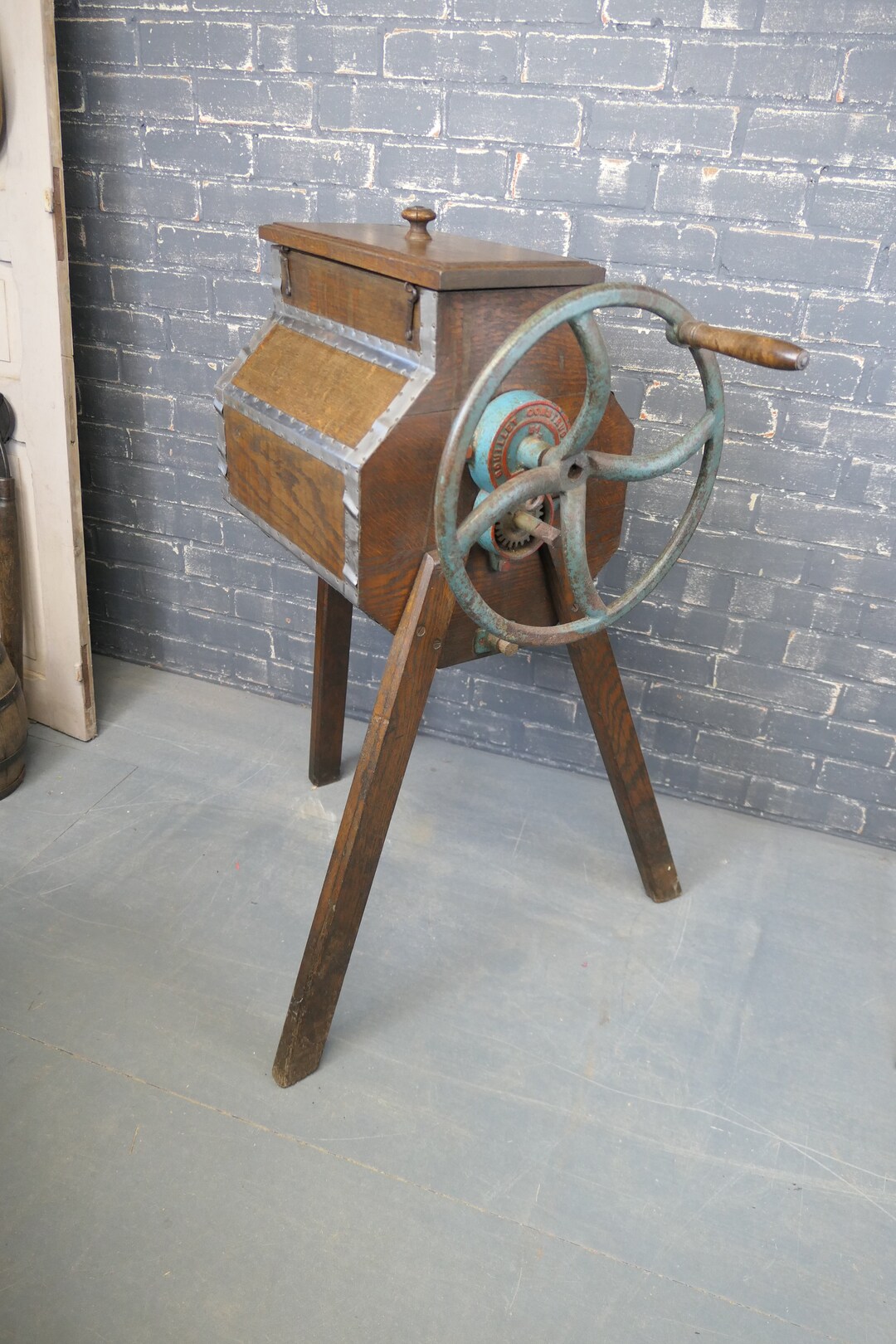 REDUCED Rare Antique French Oak Butter Churn, Cafe, Restaurant Shop